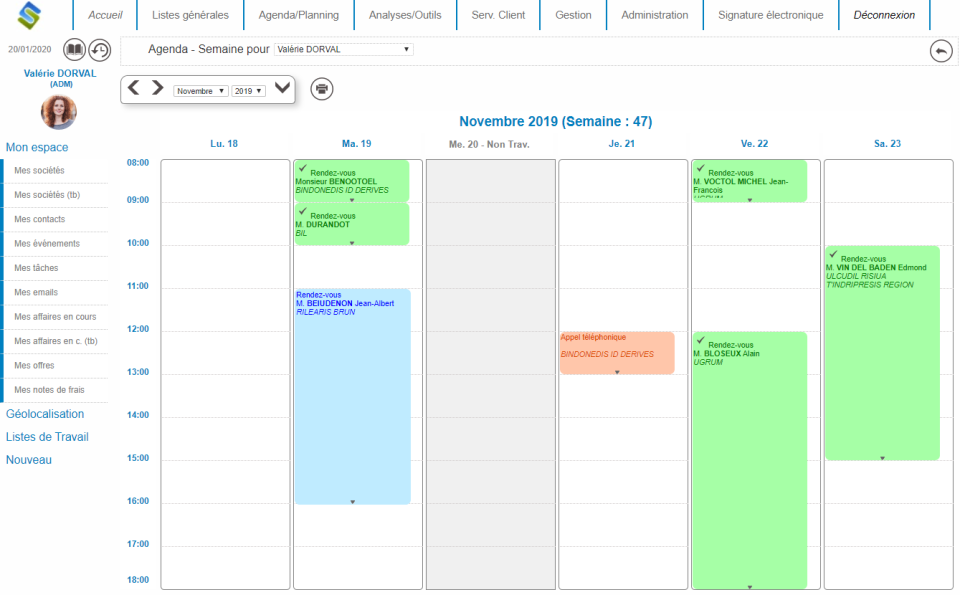 screenshot of Silvertool CRM